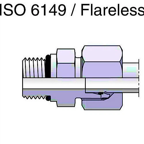 DIN 24 degree cone to Metric ORB adapter