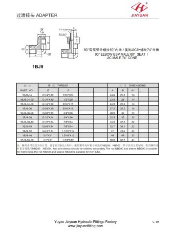 Codo Macho BSP 60 JIC 37 Conector