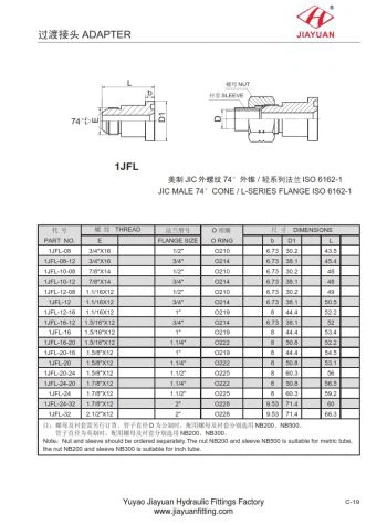 Adaptador de brida SAE 3000 Conexiones JIC