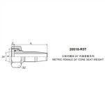 METRIC FEMALE 24 CONO Manguera Montaje-20518-R5T